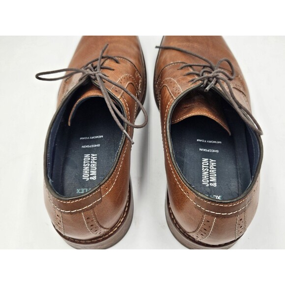 Johnston & Murphy XC Flex Raleigh Plain Toe Oxford Shoes Brown Men\'s Size 11